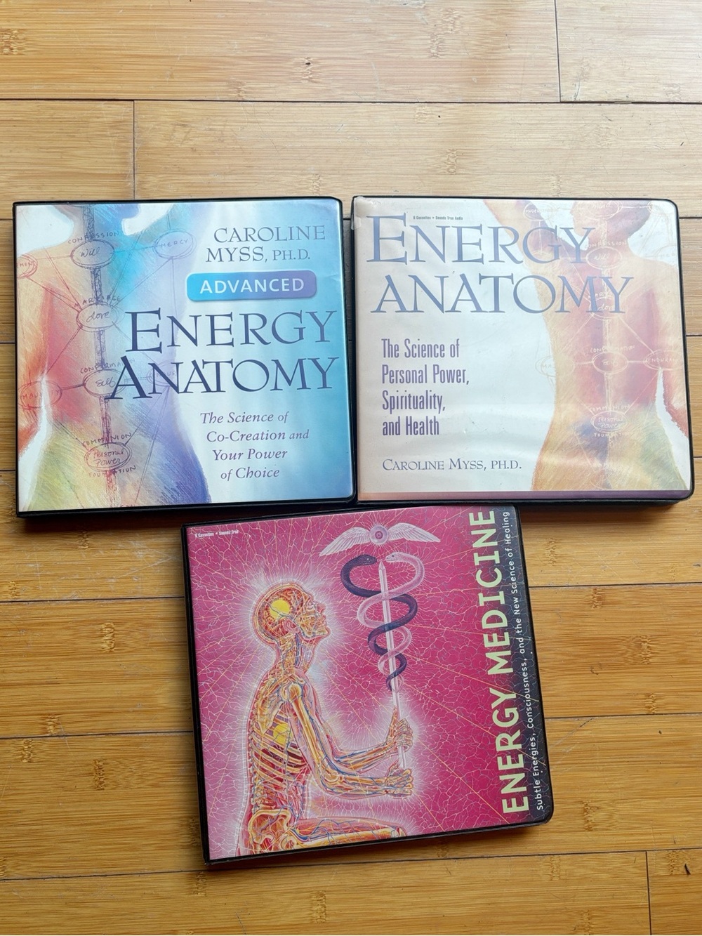 (3) Books on Cassettes Caroline Myss Energy Medicine Anatomy Tapes Audiobooks
